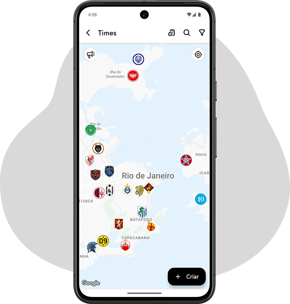 Times de futebol na sua cidade.