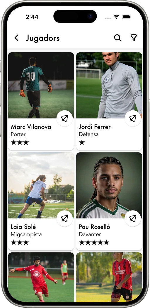 Coneix jugadors de futbol del teu barri i escriu-los.