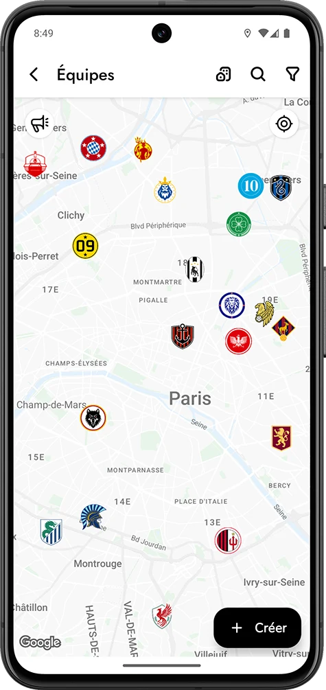 Équipes de foot à proximité de ta ville.