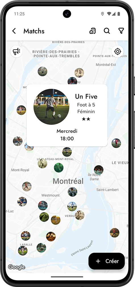 Rejoins des matchs de foot à proximité de chez toi.
