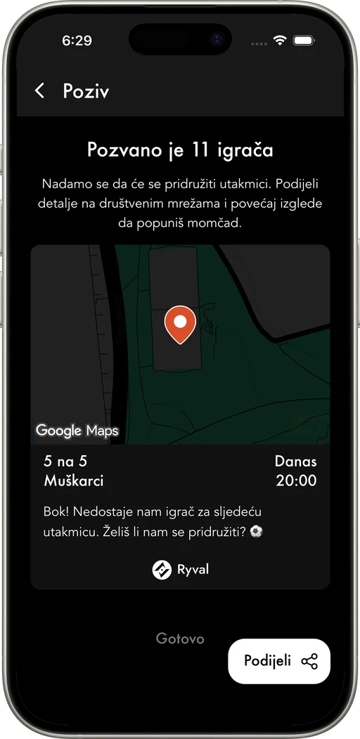 Okupi igrače u blizini terena i popuni ekipu.