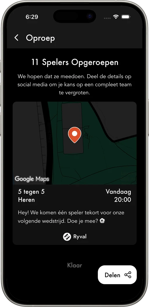 Zoek spelers in de buurt van de locatie en maak je team compleet.