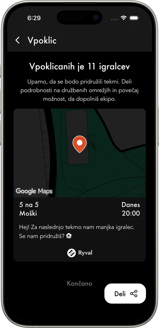 Zberi ekipo iz okolice igrišča in dopolni postavo.
